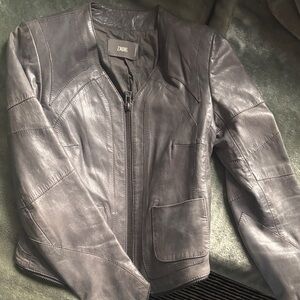 Zadig & Voltaire Charcoal Leather Jacket